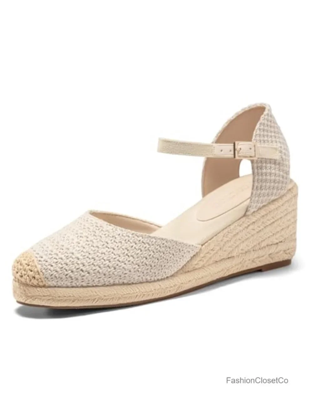 Women's Platform Wedge Espadrilles Sandals Raffia Ankle Strap